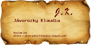 Jávorszky Klaudia névjegykártya