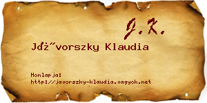 Jávorszky Klaudia névjegykártya